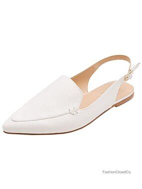 Pointed Toe Slingback Flat Mules Buckle Strap Slip On Summer Shoes for Women